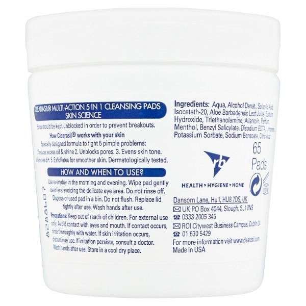 Clearasil Ultra 5 In 1 Pads 65s