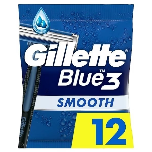 Gillette Blue3 Smooth Men's Disposable Razors X12