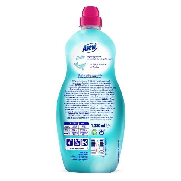 Asevi Fabric Conditioner Soft Baby 1380ml 60 Wash