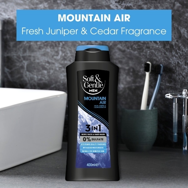 Soft & Gentle Men Mountain Air 3 In 1 Shower Gel 400Ml