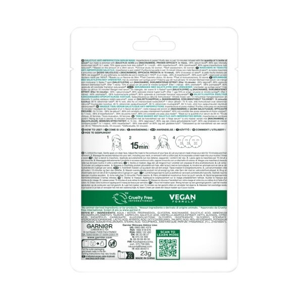 GARNIER PURE ACTIVE SALICYLIC SHEET MASK