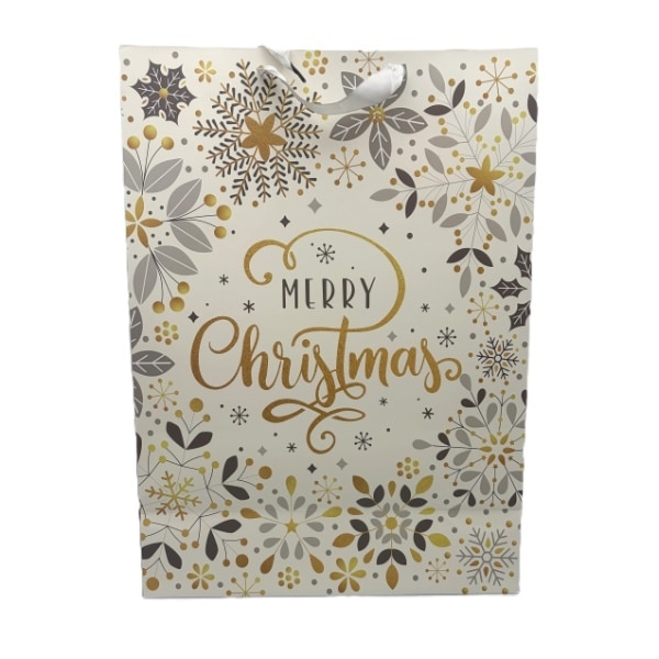 Xl Large Bag - Christmas Style Gold Merry Christmas