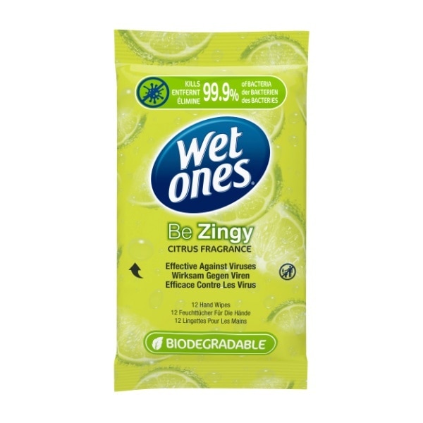 Wet Ones Be Zingy Biodegradable 12s