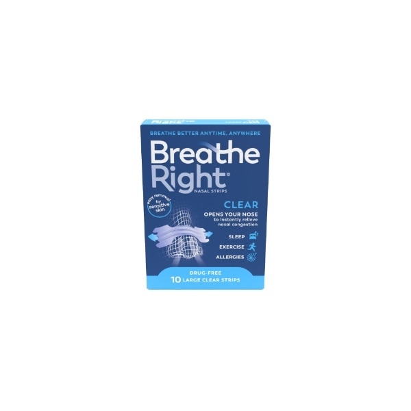 Breathe Right Nasal Strips Clear L 10S