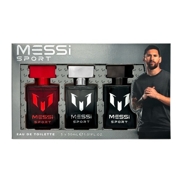 Messi Sport Red + Black + Silver 3 X EDT 30ml Mini Set