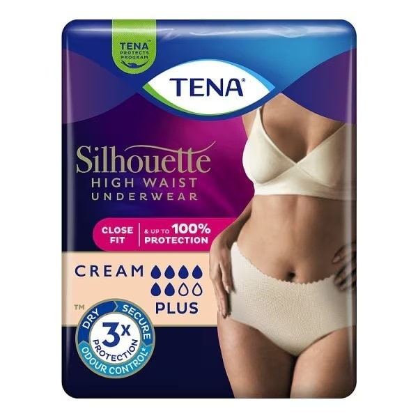 Tena Silhouette Pants Plus Large Cream 8 Pack