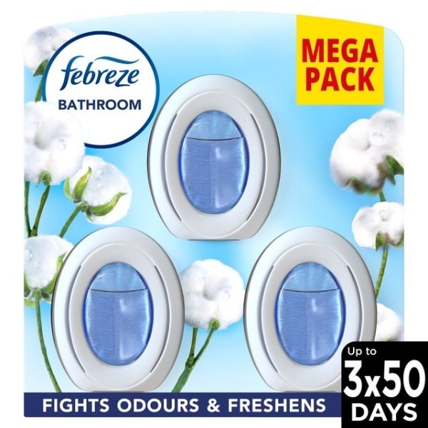 Febreze Bathroom Air Freshener Cotton 3pk
