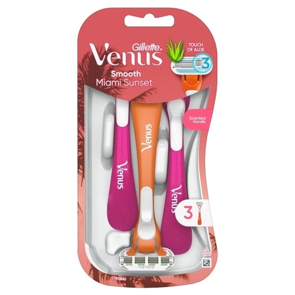 Venus Miami Sunset Smooth Disposable Razors X3