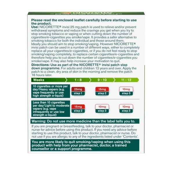 Nicorette Invisible Patch Step1 25mg 7s