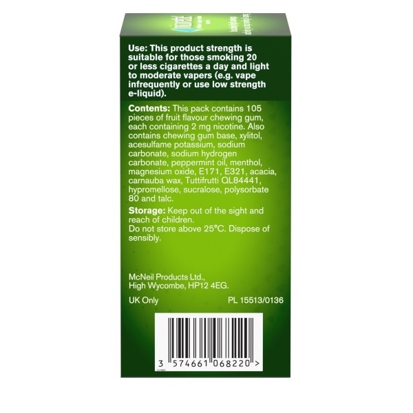 Nicorette Fruitfusion Gum 2mg 105s