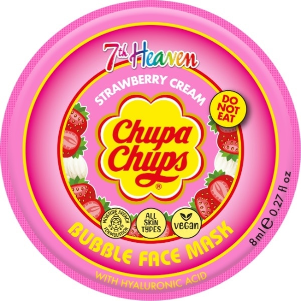 7H Chupa Chups Strawberry Cream Bubble Mask With Hyaluronic Acid