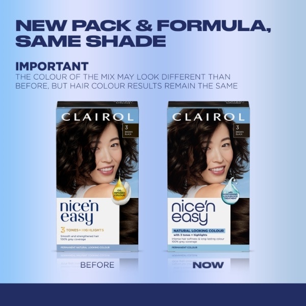 Clairol Nice'n Easy Hair Dye 3 Brown Black