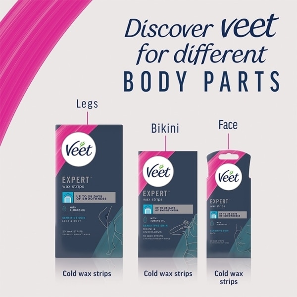 Veet Expert Wax Strips Legs & Body Sensitive 20s
