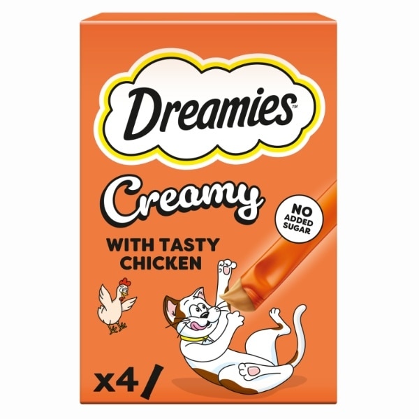 Dreamies Creamy Snack Cat & Kitten Treat With Chicken 40G