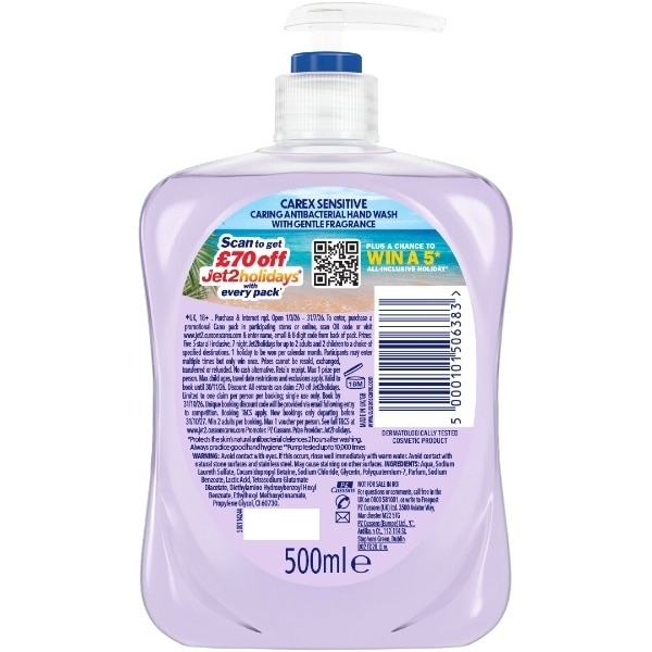 Carex Sensitive Hand Wash 500ml