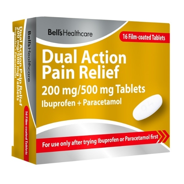 Bell's Healthcare Dual Action Pain Relief 200Mg/500Mg Tablets 16'S