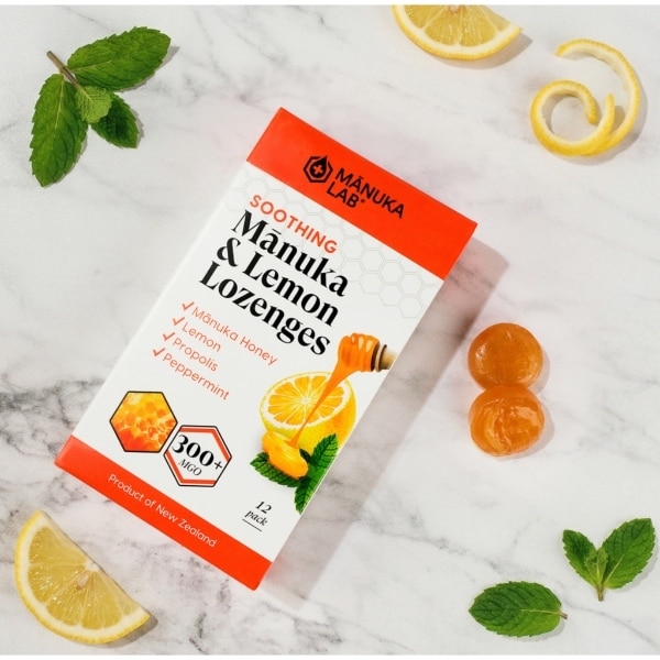 Manuka Honey & Propolis Lozenges Lemon & Peppermint 12 Pack