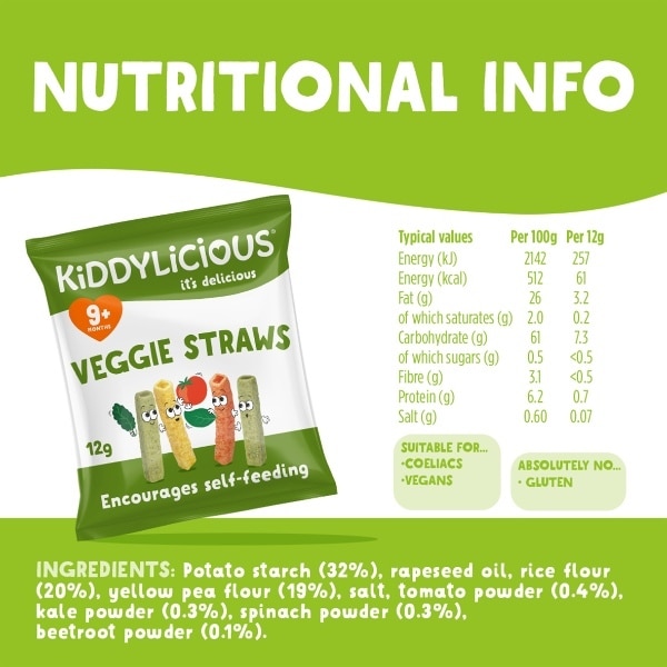 Kiddylicious Veggie Straws 12G