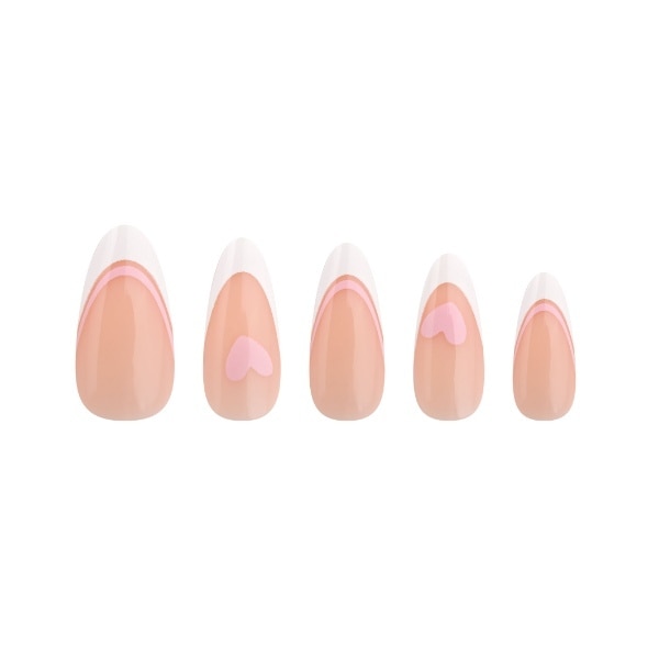 Invogue Pink Hearts French Tip - Pack Of 24