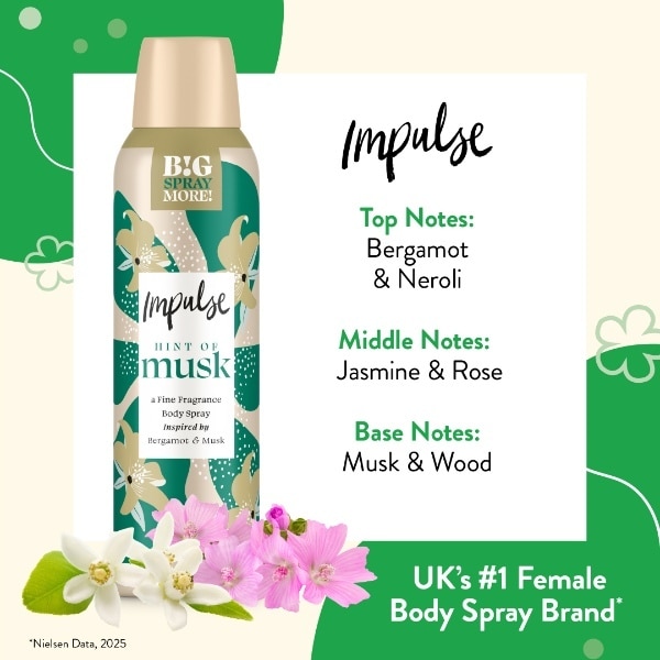 Impulse Hint Of Musk Body Spray Hint Of Musk 150ml