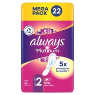 Always Platinum Long (Size 2) Sanitary Towels 22 Pads