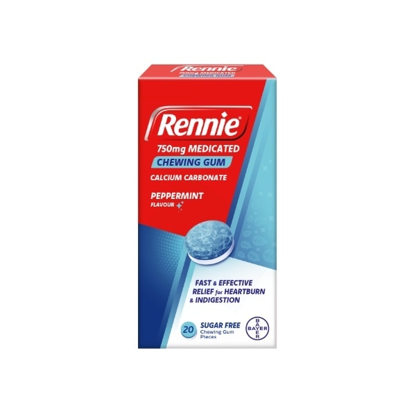 RENNIE GUM 750MG 20