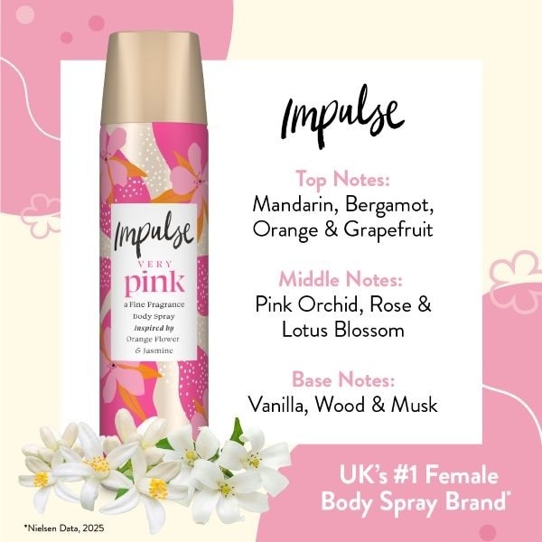 Impulse Body Spray Very Pink 75ml