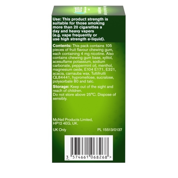 Nicorette Fruitfusion Gum 4mg 105s