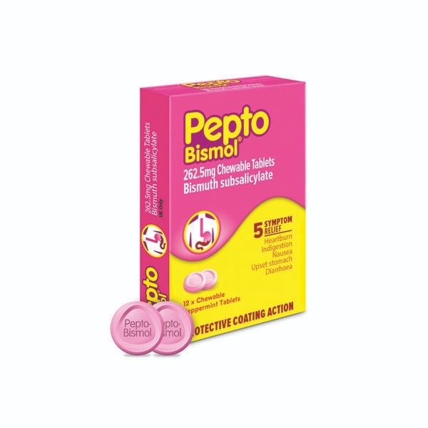 Pepto Bismol Chewable Tablet Peppermint 12s