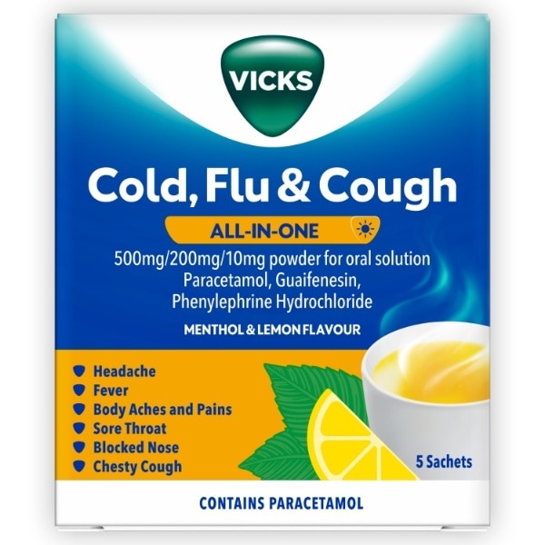 Vicks Multi-Symptom Relief Sachets All In One - Menthol 5Ct
