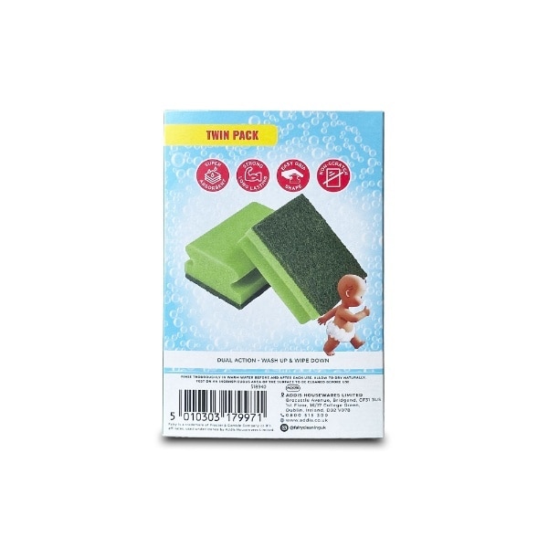 Fairy 2 Pack Sponge Scourers