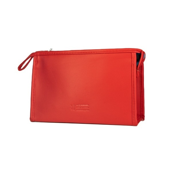 Scuba Material Cosmetic Bag Red