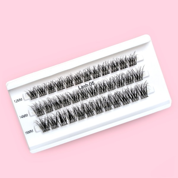 Seamless Cluster Lashes 05-Super Curly Faux Mink