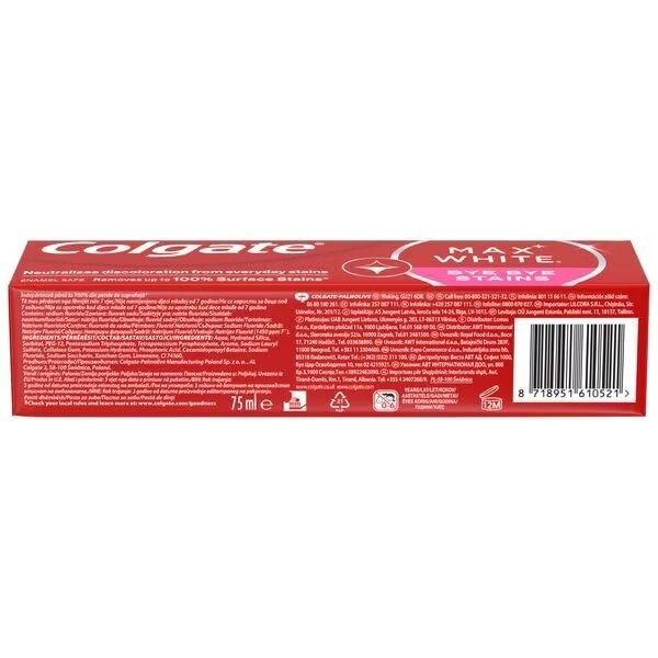 Colgate Max White Bye Bye Stain 75ml Toothpaste