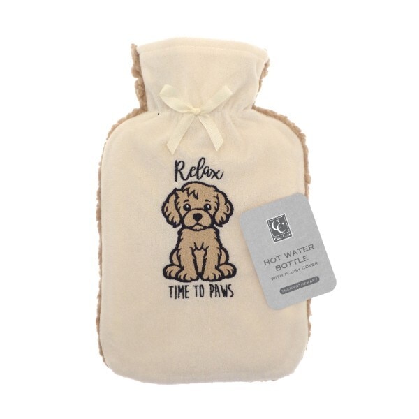 Hot Water Bottle Plush Applique Relax