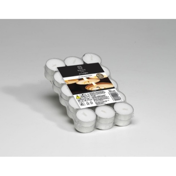 Baltus Unscented Tealights 4 Hour Burn 30 Pack