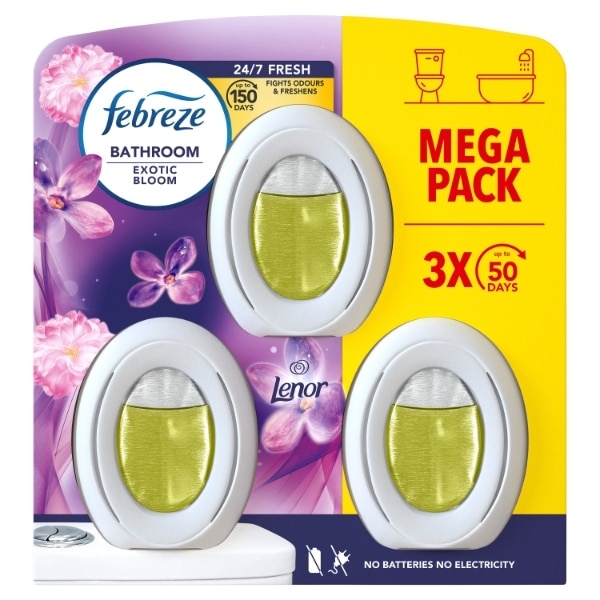 Febreze Bathroom Airfreshner Exotic 3 Pack