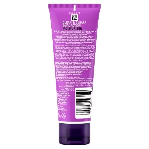 Clean & Clear Dual Action Moisturiser 100m
