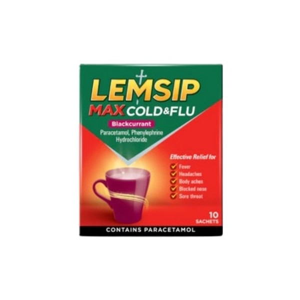 Lemsip Max Cold & Flu Blackcurrant 10s