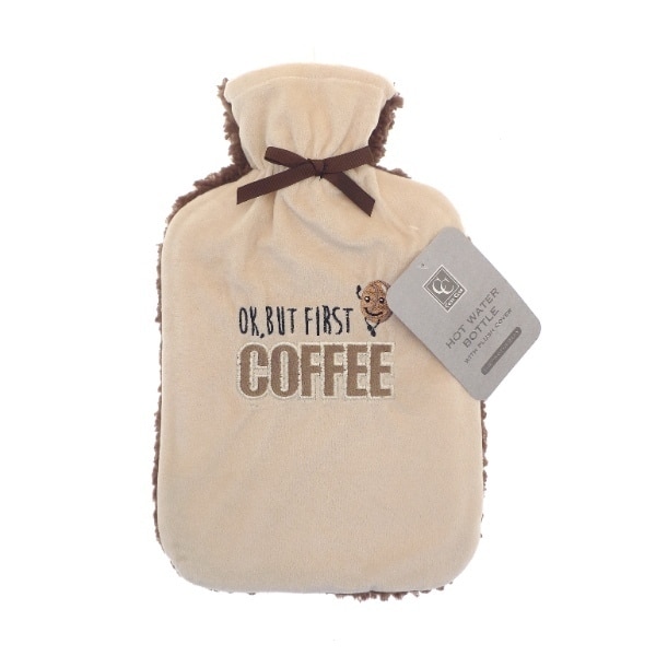 Hot Water Bottle Plush Applique - Coffee Design