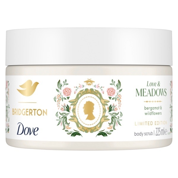 DOVE SHOWER SCRUB LOVEMEADOW JAR 225ML