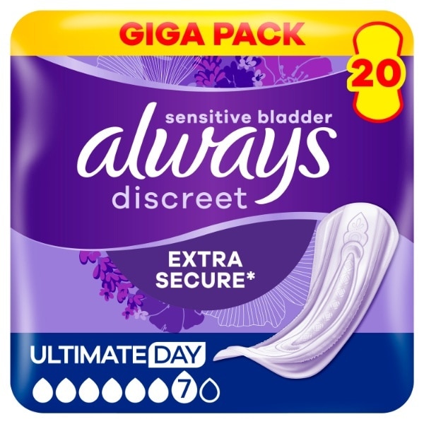 Always Discreet Incontinence Pads Women Ultimate Day 20s