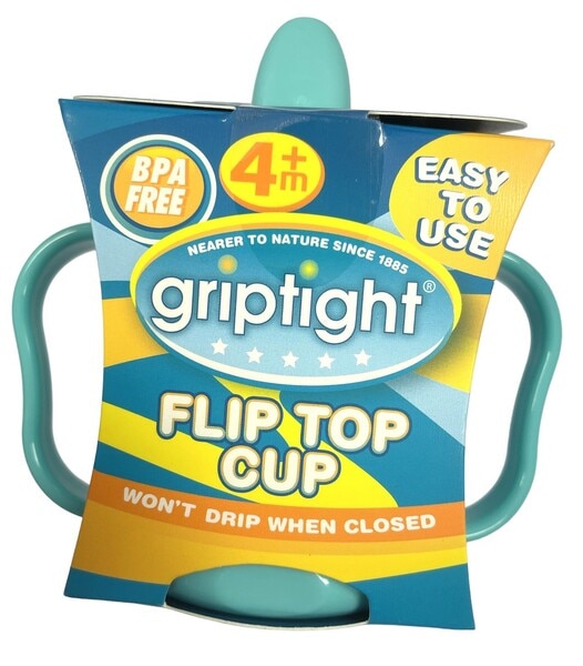 Griptight Flip Top Cup 4M+ Light Blue