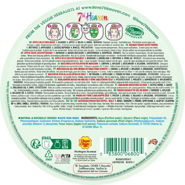 7H Chupa Chups Apple Jelly Mask With Vitamin C