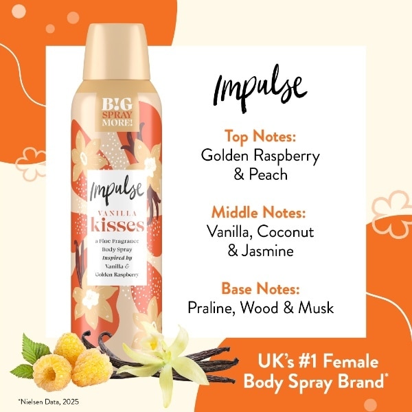 Impulse Vanilla Kisses Body Spray 150ml