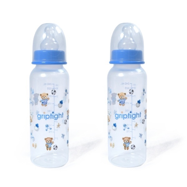 Griptight Feeding Bottle Two Pack Blue 250ml