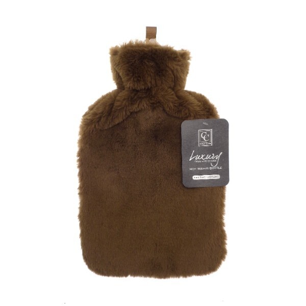 Hot Water Bottle Plain Fur 2L Brown