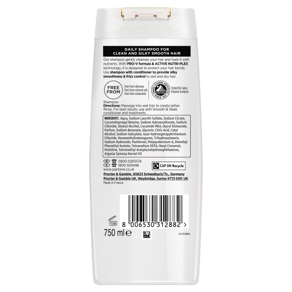 Pantene Pro-V Smooth Sleek Shampoo 750ml