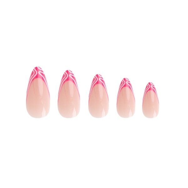 Invogue Raspberry Ripple Almond Nails (24 Pieces)