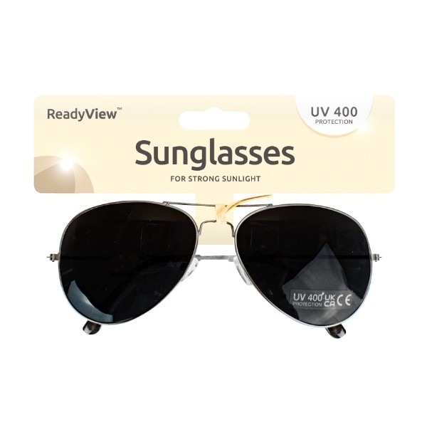 Unisex Silver Aviator Sunglasses